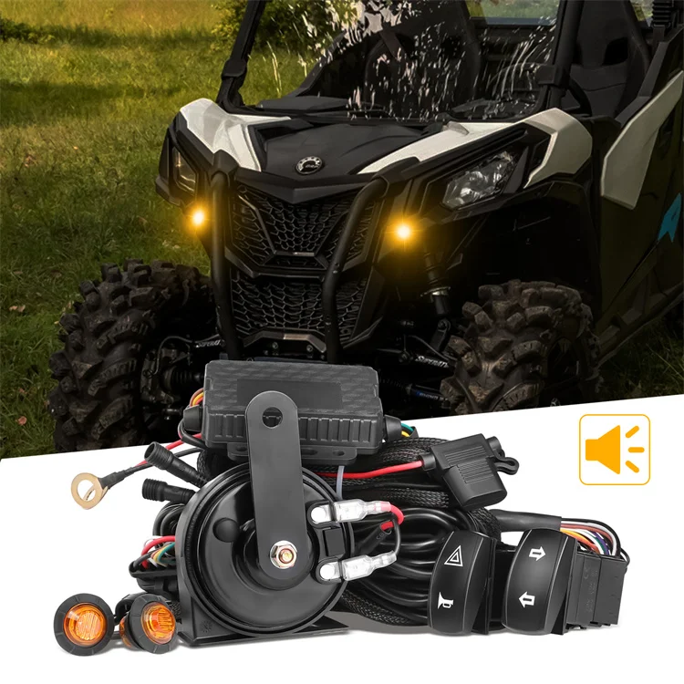 12 вольт универсальная Установка 2 X янтарные осветительные приборы 118Db звуковой сигнал Utv комплект поворотников