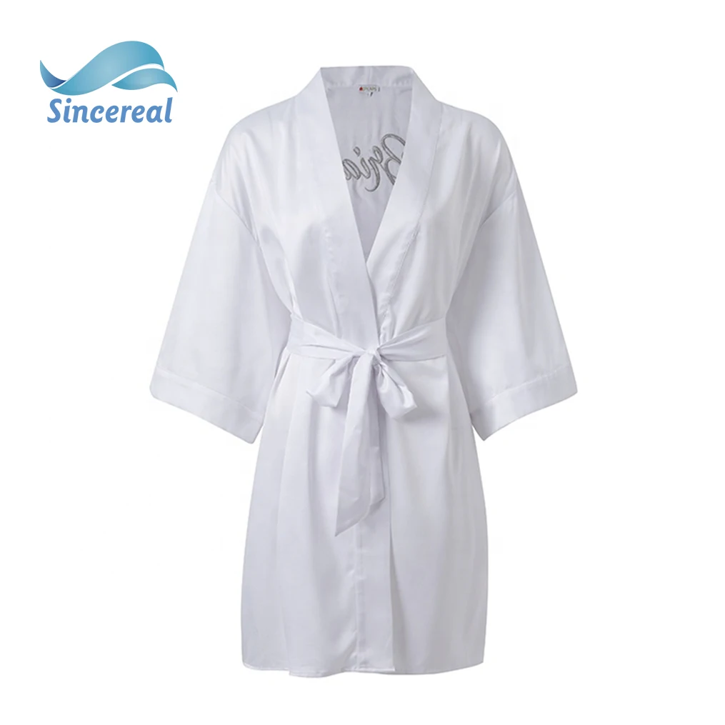 Personalized Satin silk Bride party Robe women custom wedding date bride kimono Peignoir bridesmaid bridal robes