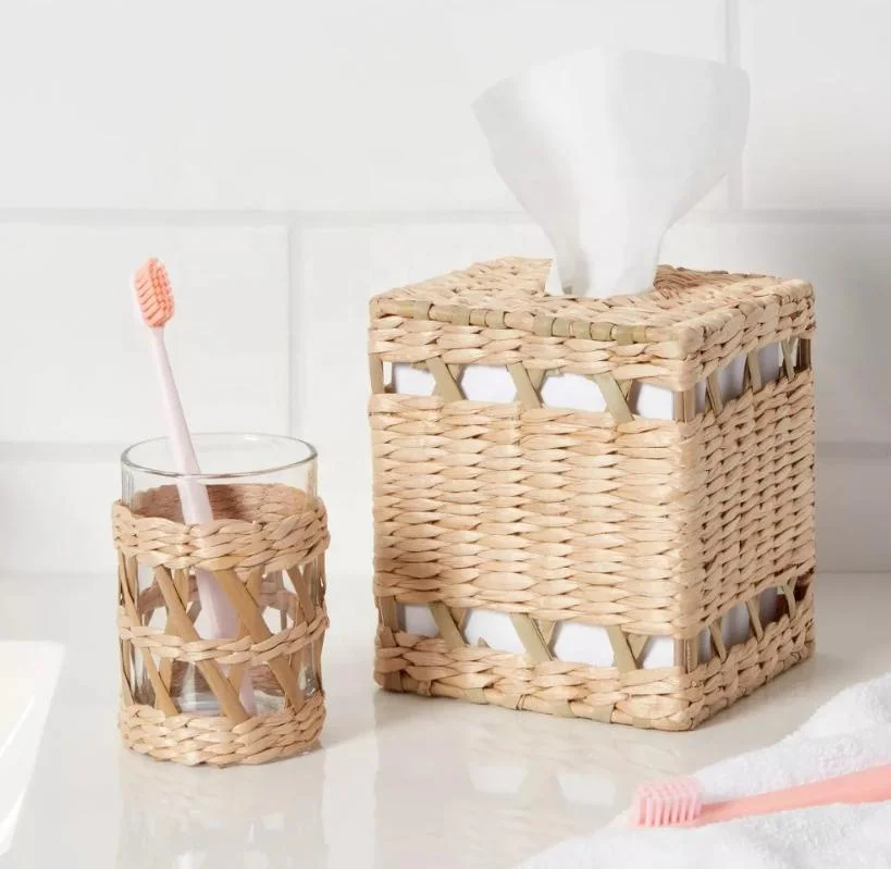 Hot Sale Natural Handwoven Rattan Waste Basket Bathroom Accessories Hotel Supplies OEM Variety of Size from Vietnam Manufacturer