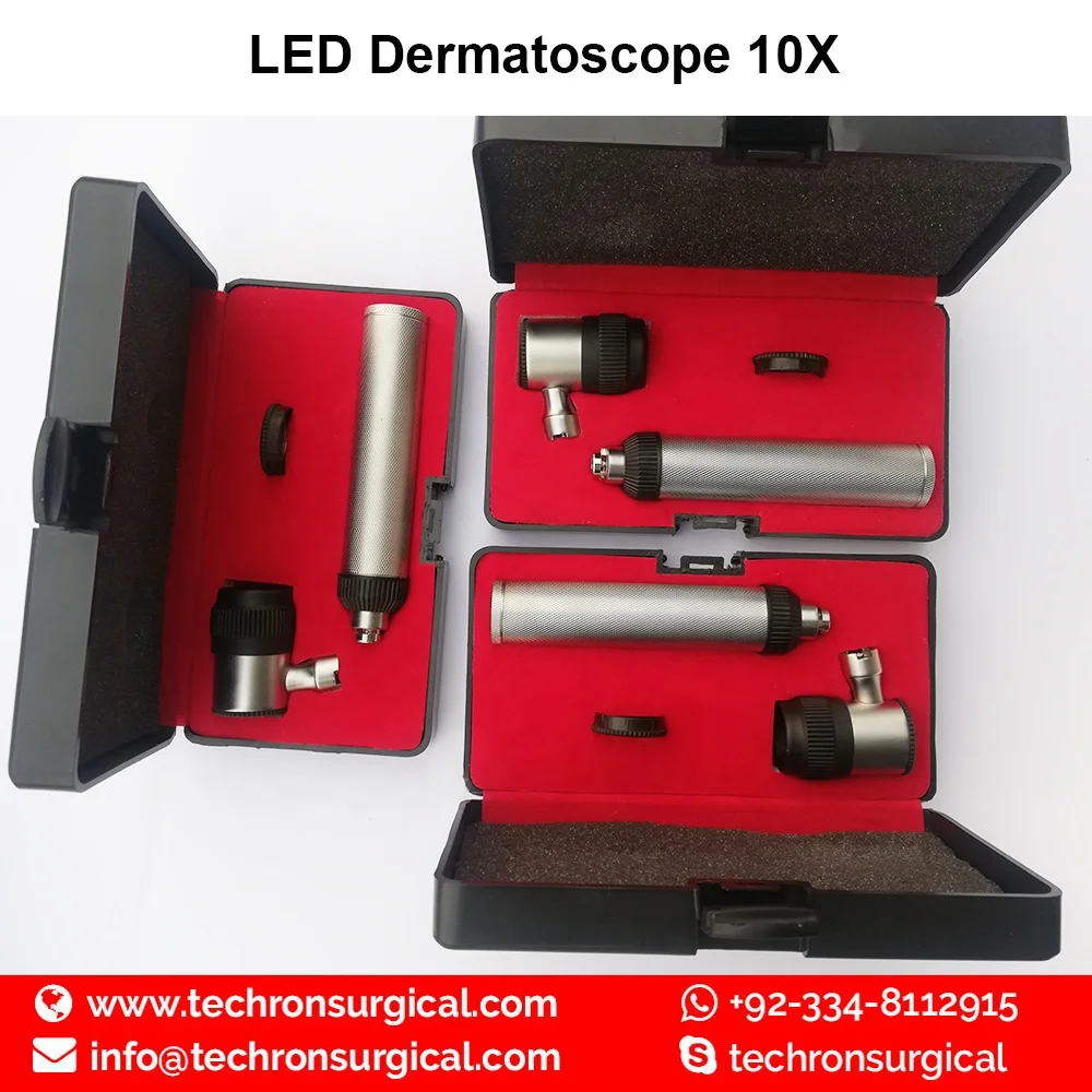 Traditional Microscope 3.5V LED White Light Mini Skin Analysis Machine 10x Portable Dermatoscope with Scale