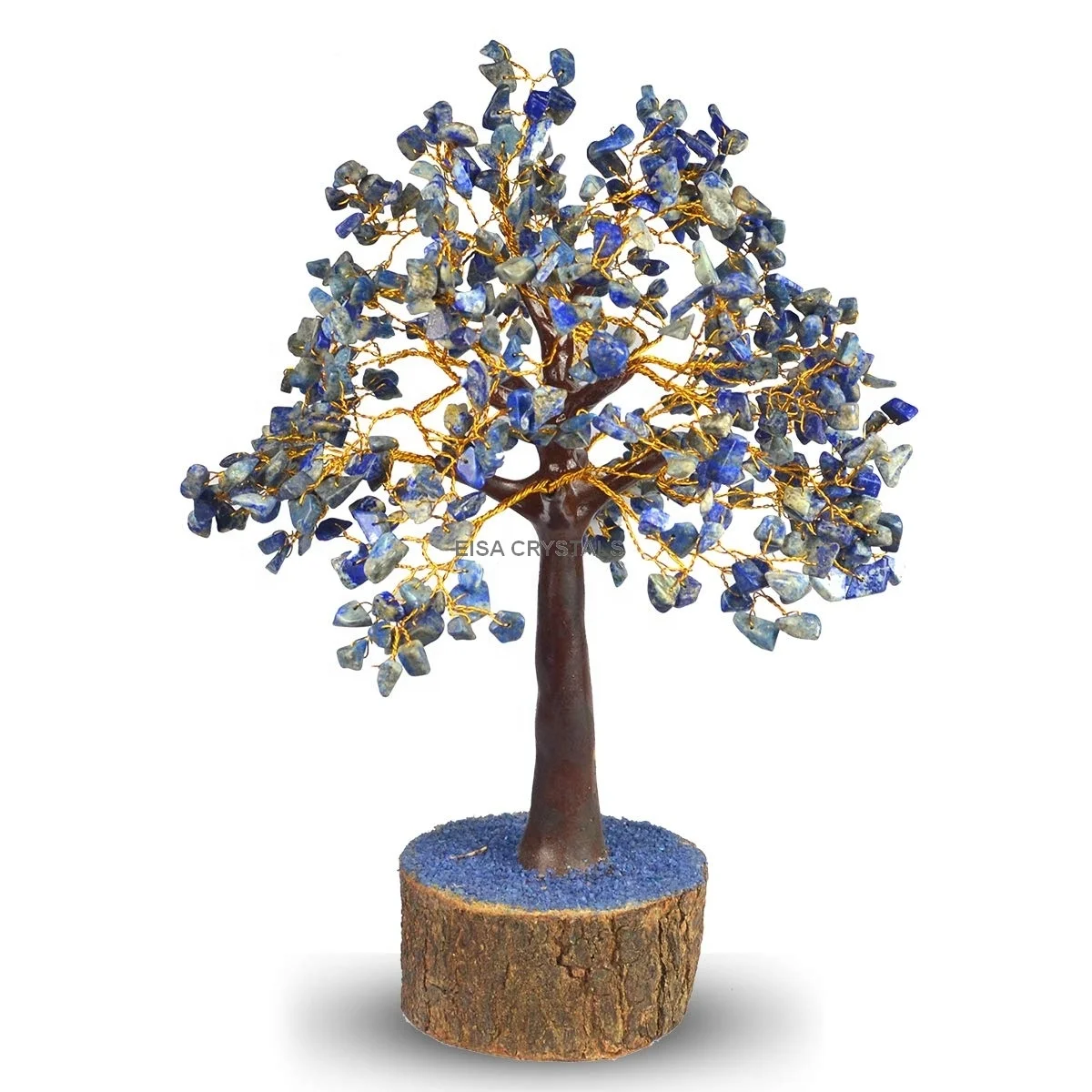 Gemstone Clear Quartz Crystal Chips Tree Natural Crystal Chakra Healing Tree Of Life Golden Wire With 300 Stones