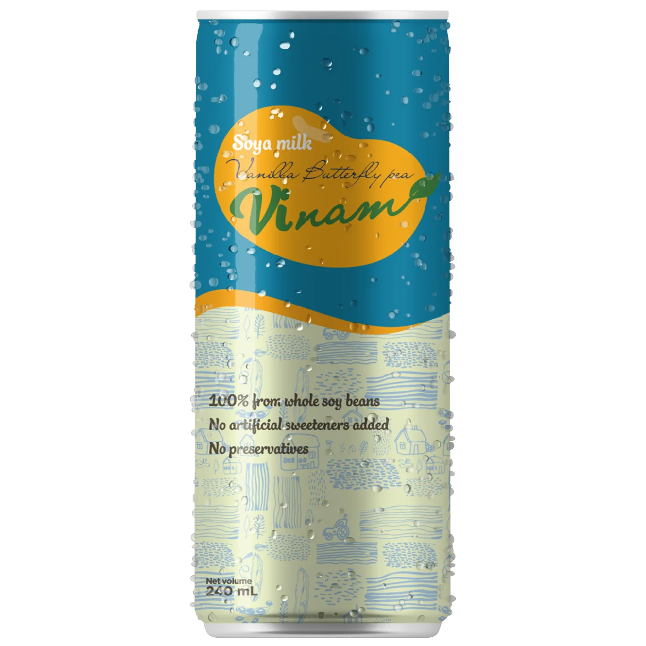 Vinam RTD Soy Milk black sesame flavor 240ml aluminum can OEM ODM