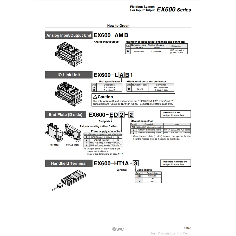[SMC Pneumatics]Fieldbus System EX600-ED2