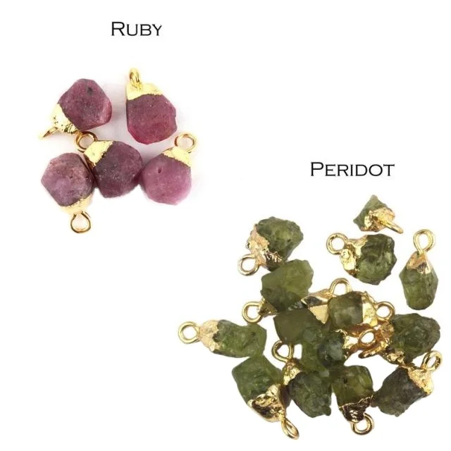 
Подвеска ручной работы из серебра 925 пробы с натуральным рубином и Перидотом 