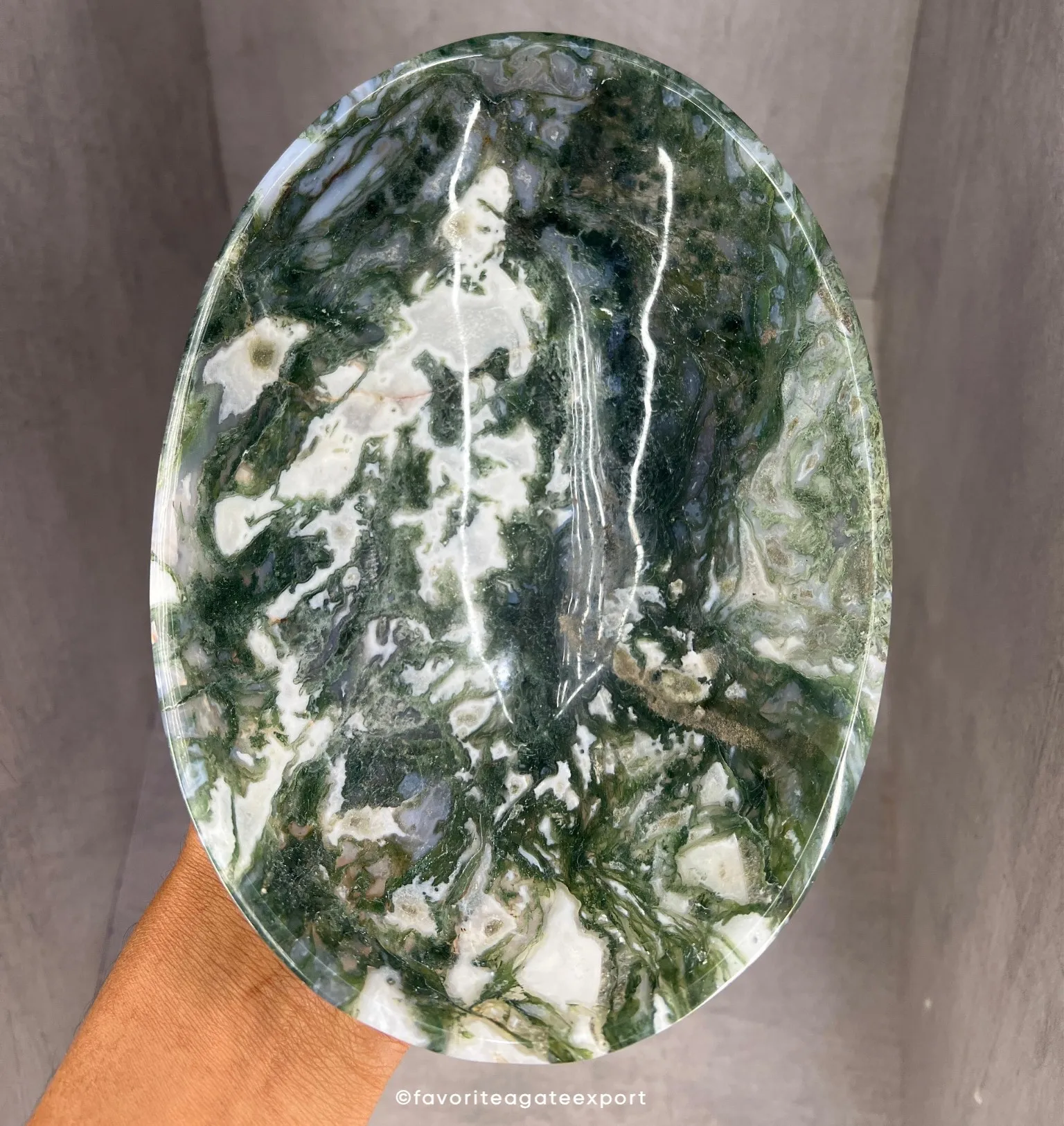 Natural Large Green Moss Agate Bowl Chakra Healing Gemstone Spiritual Home Decor Crystal Singing Bowl Meditation Energy Gift
