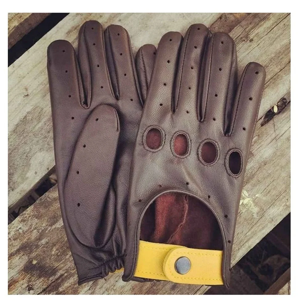 Распродажа онлайн лидер продаж изготовленные на заказ модные черные кожаные перчатки из овчины для вождения автомобиля защитные хорошего качества