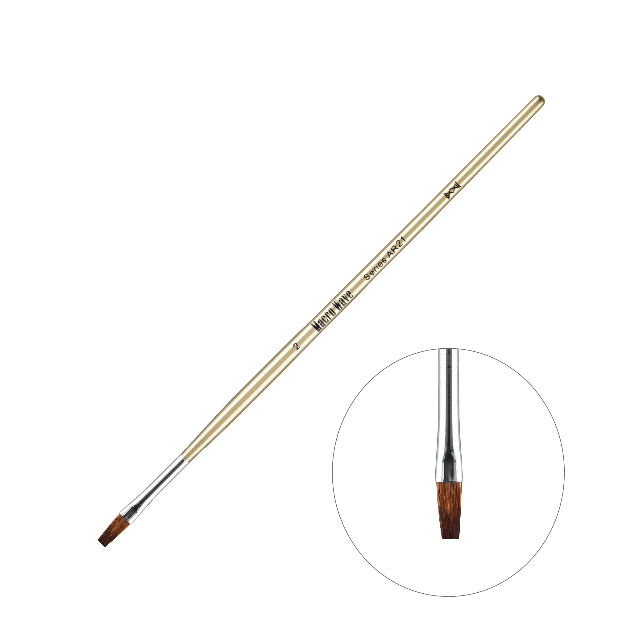 Professional Watercolor Brush With Goat Hair And Golden Varnish Wooden Handle