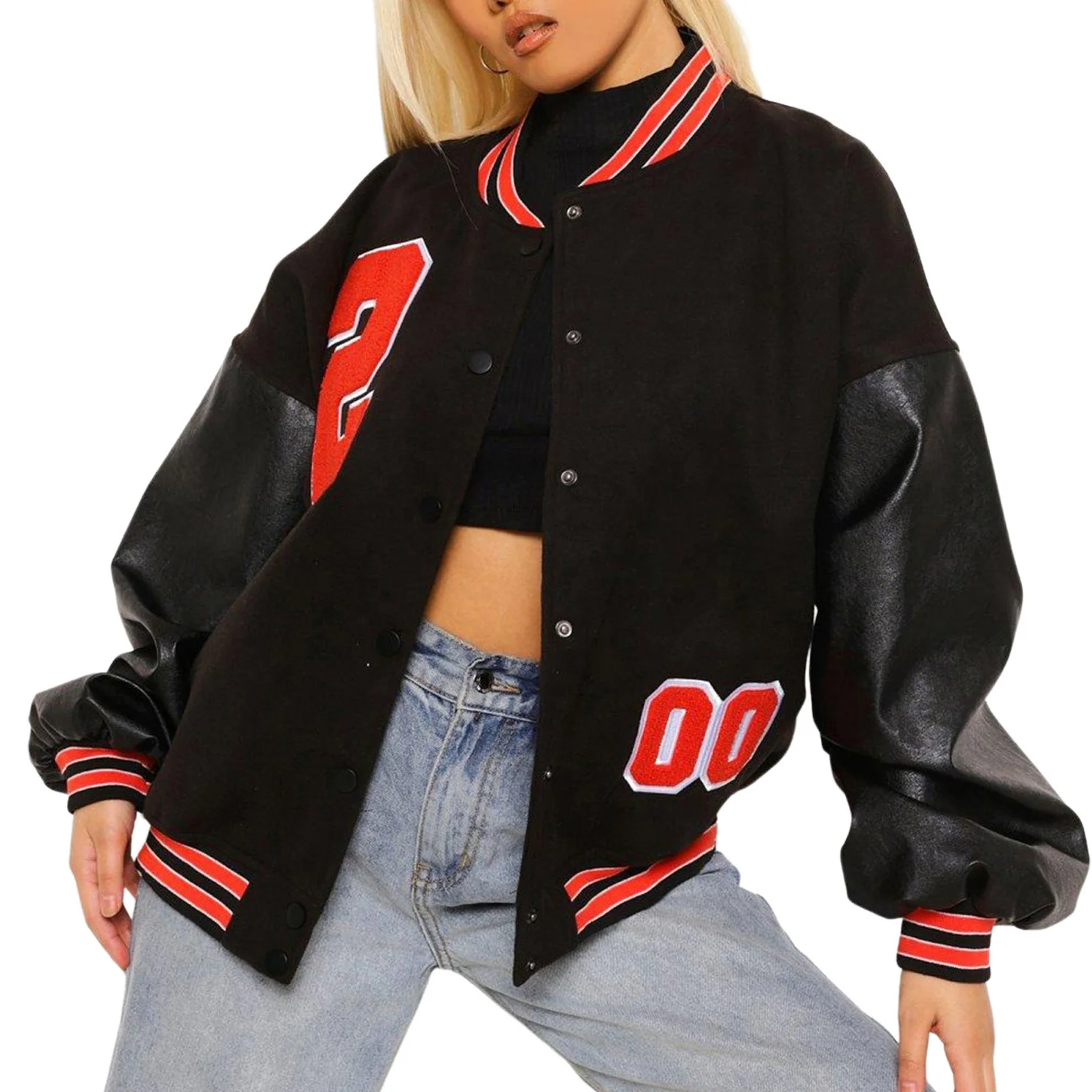 Женская куртка-бомбер с вышивкой