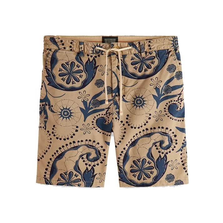 Professional Manufacture Men Printed Shorts With Pockets Multicolor Men Printed Shorts Cotton Men