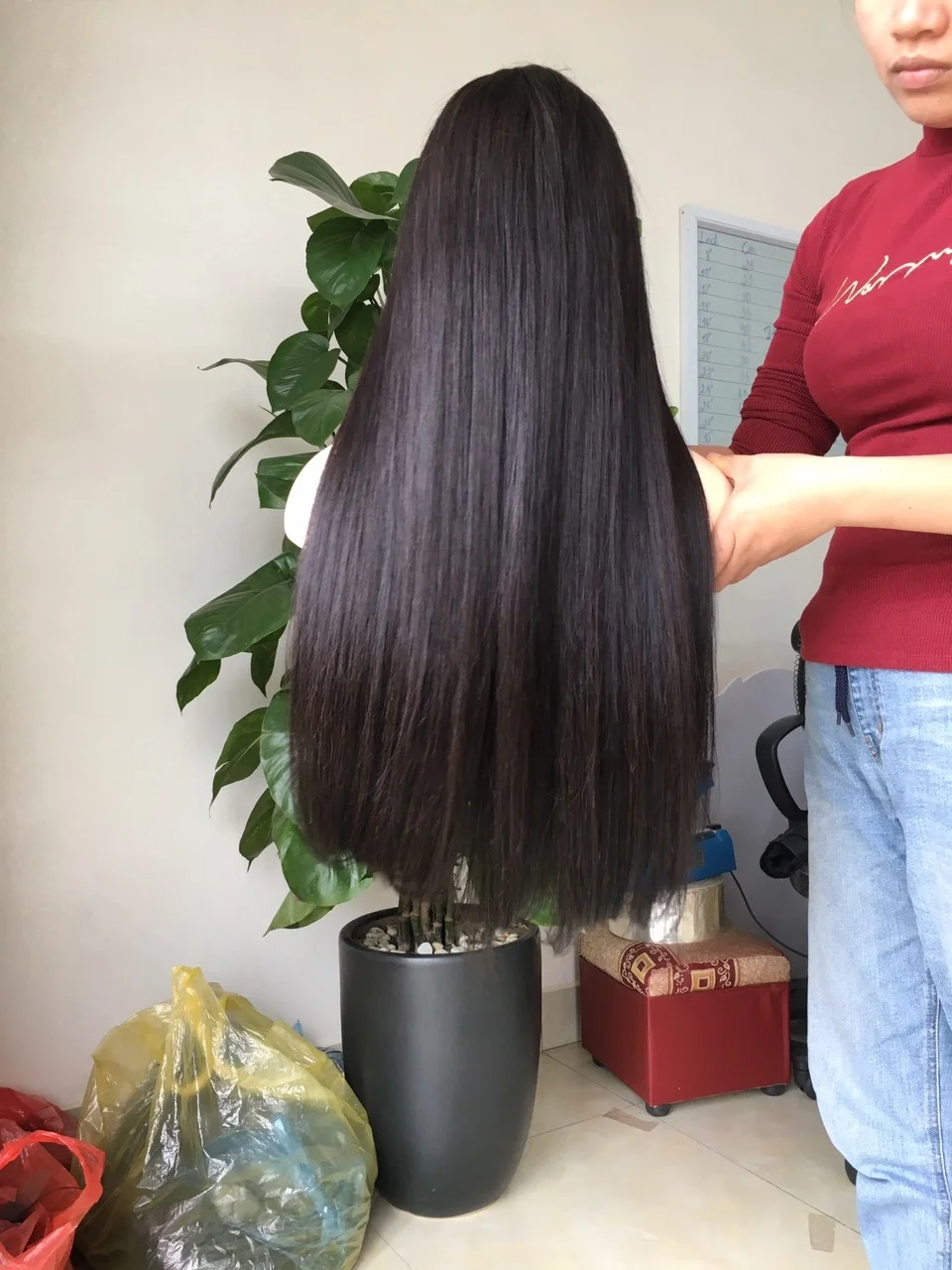 Bone straight ombre color human hair wigs Vietnamese hair for black and human express ali virgin cuticle aligned hair