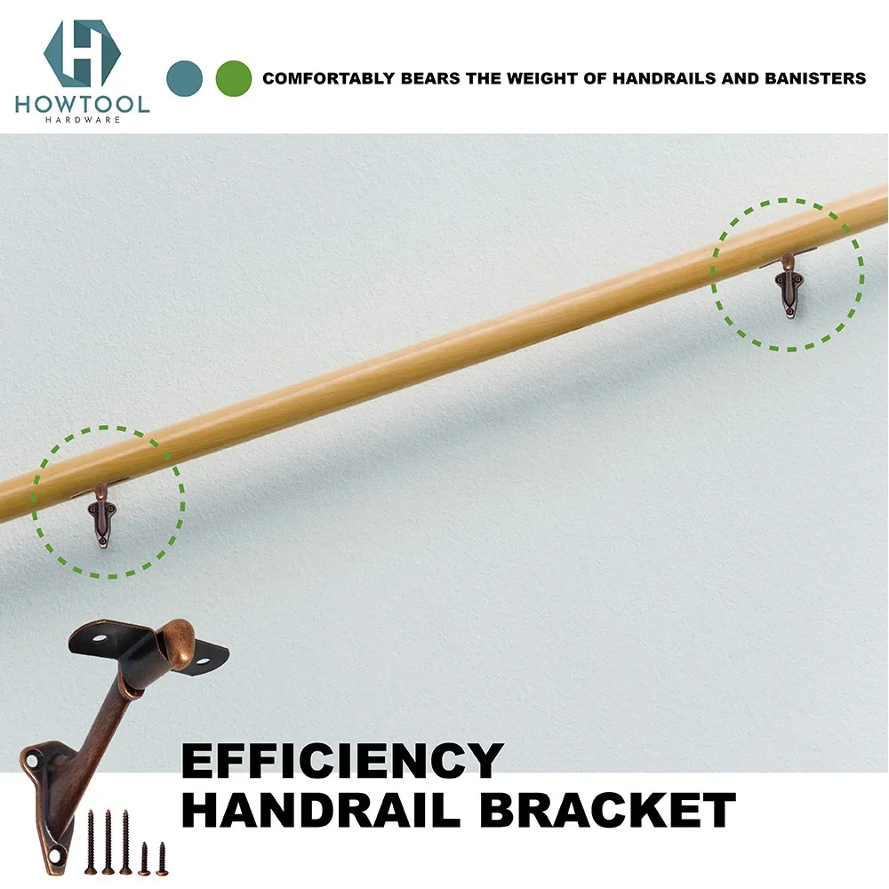 Antique Bronze Handrail Bracket Easy Installation Banister Brackets for Wall Stair