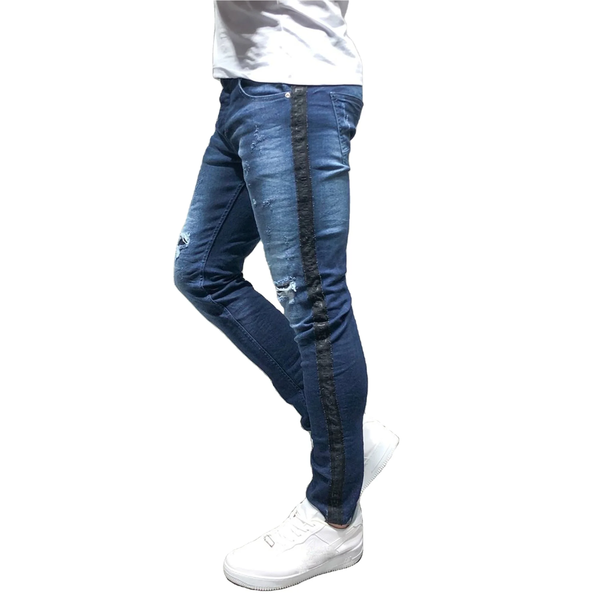 Hot Sale Jeans Young Men Cotton jeans Elastic Straight Light Blue Regular/Slim Fit Stretched Denim Jean Pant From Pakistan