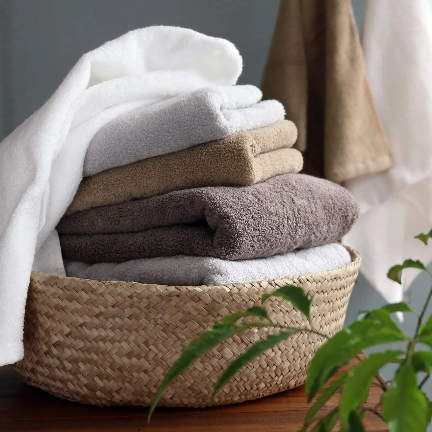 [Wholesale Products] 100% Organic Cotton Bath Towel Made in Japan 60cm*124cm 400GSM Well Absorption Super Soft Fluffy Brown