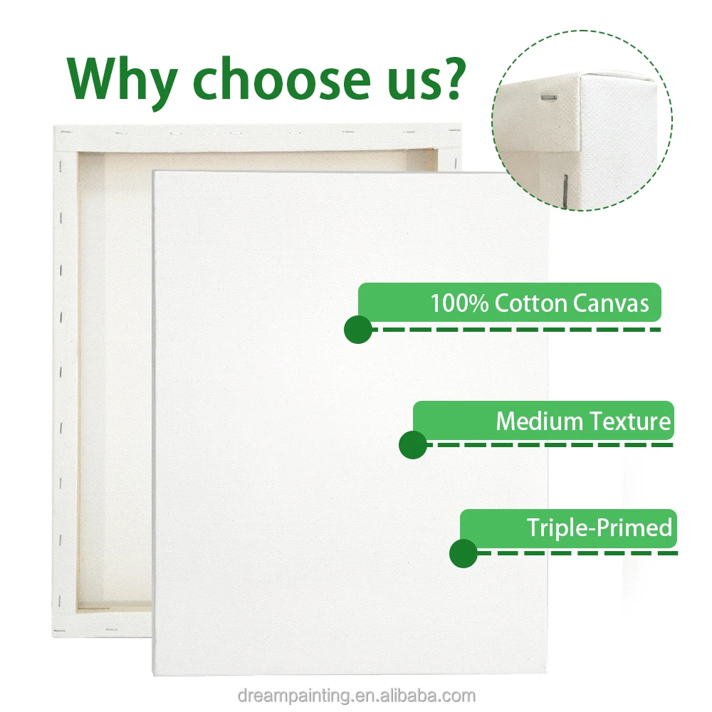 6-pack Blank Stretched Canvas Painting 380g Cotton Thickened Canvas Print Frame for Art Painting Acrylic