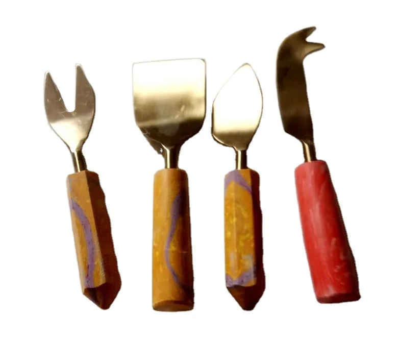 Нержавеющая сталь цвета: золотистый готовые столовые приборы с каучуковая рукоятка из нержавеющей сталью ручная работа необычные ручки новый дизайн Королевский стиль набор столовых приборов