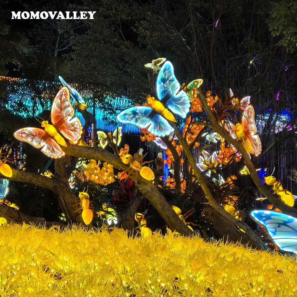 Momovalley LED flutterby monarch butterfly papillon christmas decorative lighting dragonfly decor for usa outdoor decor garden