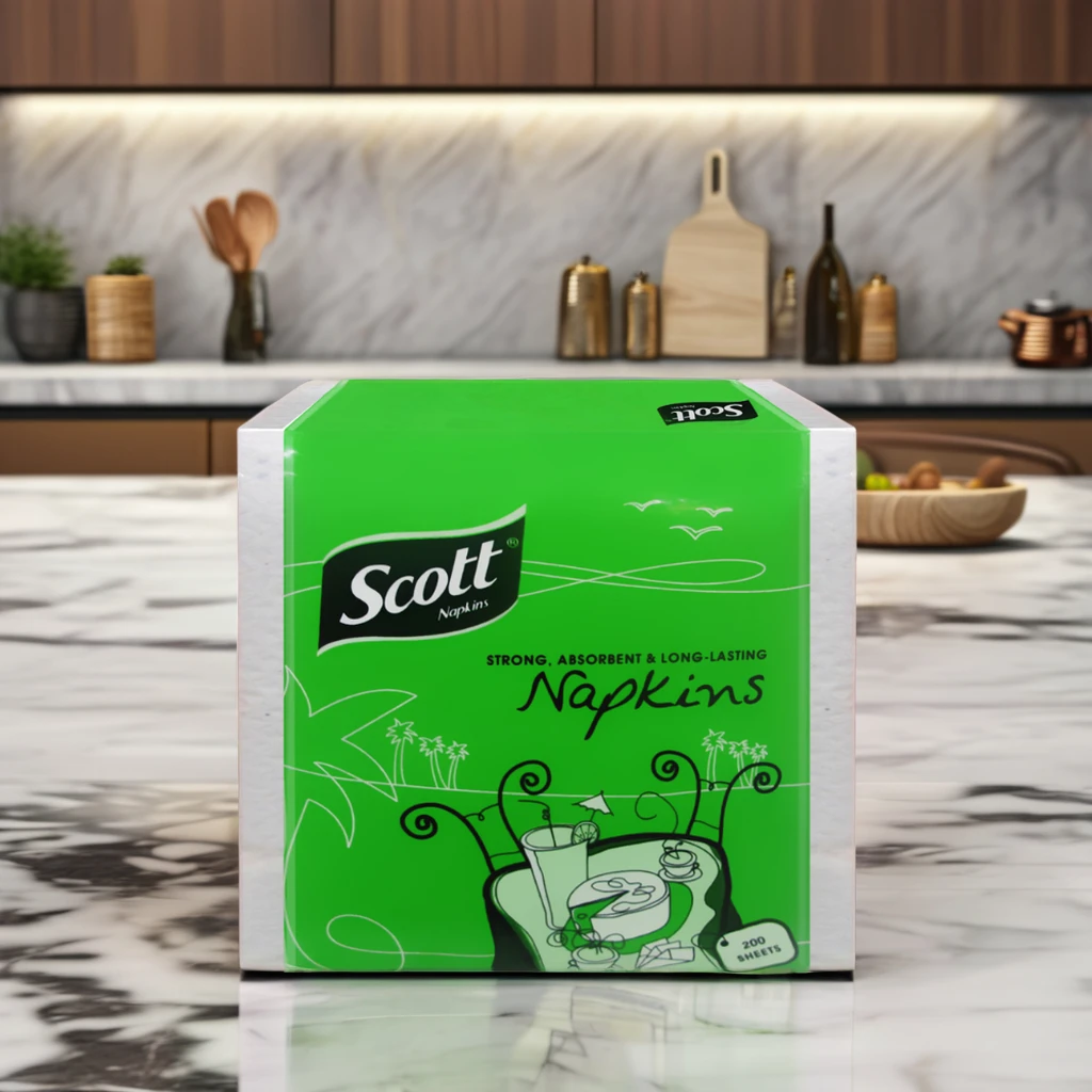 Virgin Wood Pulp 1-Ply Paper Napkins and Serviettes Cocktail and Restaurant Use Bag Style Tissue