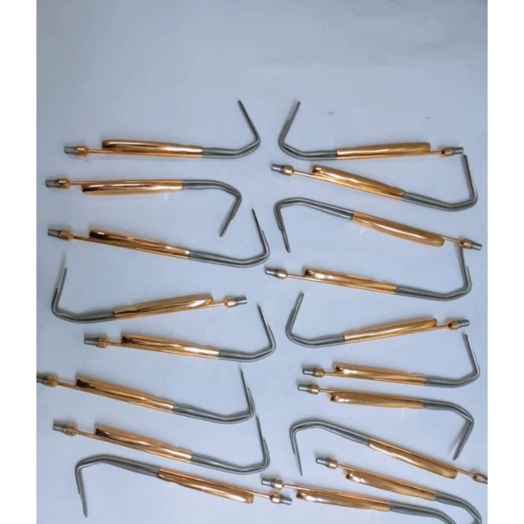 High Quality S.S Material Fiber Optic Aufricht Nasal Retractor with Gold-Coated Handle Electric Power Source Available All Kinds