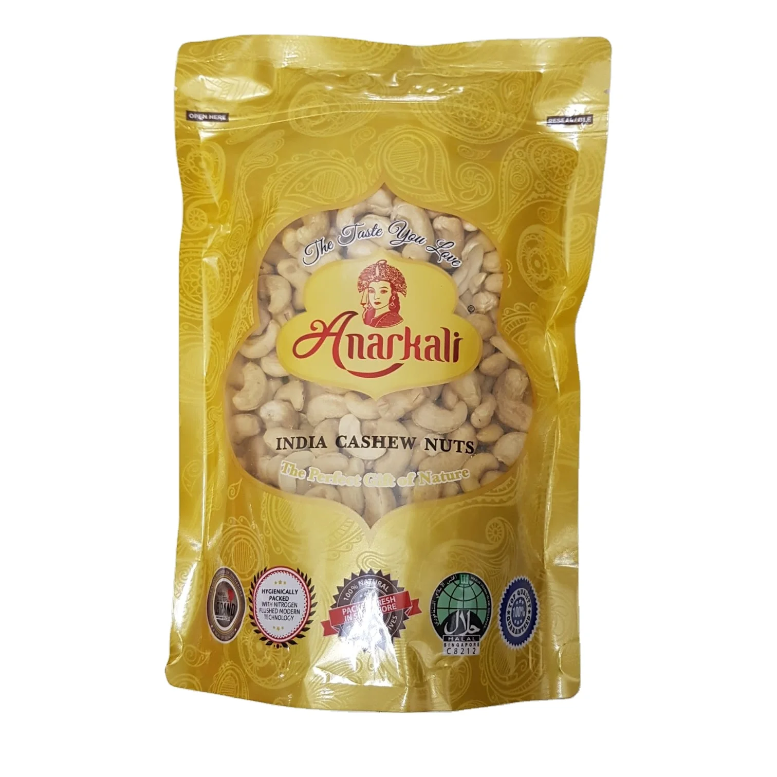 500g Salty Taste Dried Raw Anarkali Brand Cashew Nuts Cashew Kernel