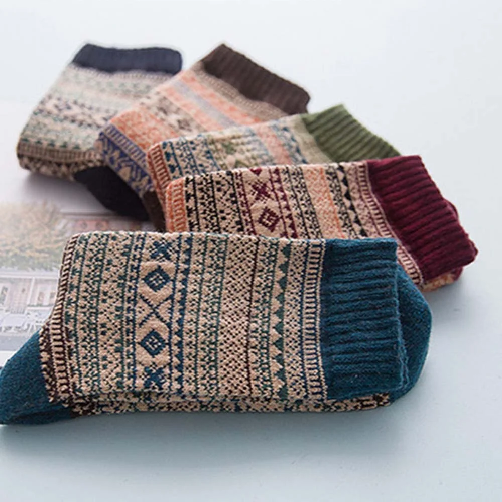 Mens Rabbit Wool Blende Warm Winter Socks Men Style Colorful Mans Socks Breathable