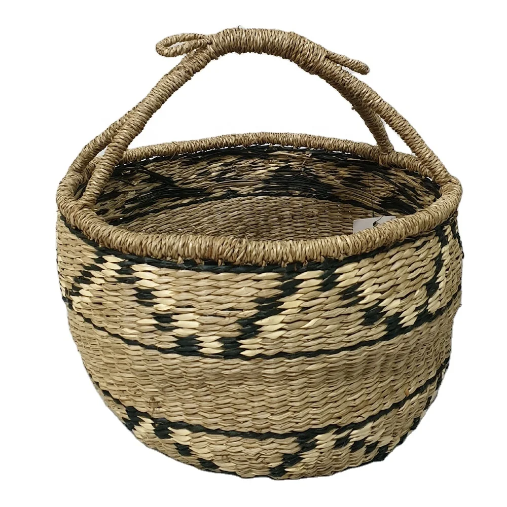 Плетеная соломенная плетеная домашняя корзина из ротанга подвесная водорослей хорошая цена