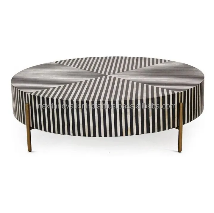 Enhance your living space with our stunning Bone Inlay Coffee Table Infuse a sense of opulence and elegance into your home today