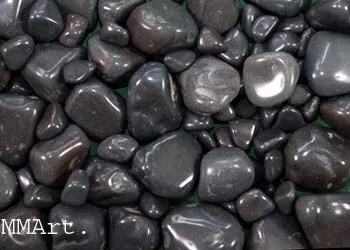 High Glossy Polished and Tumbled Black Natural Agate Stone Pebbles for Landscaping and Garden Decoration