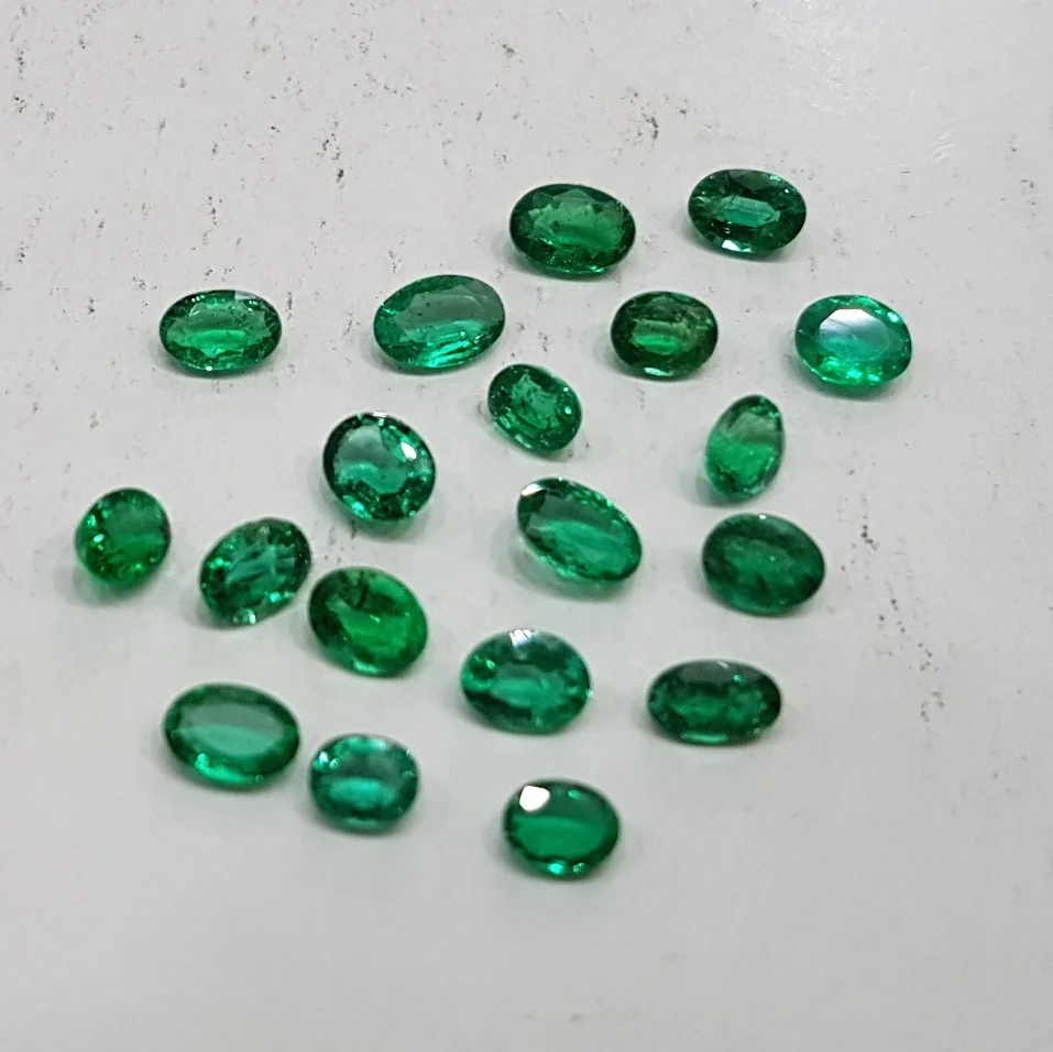 Natural Loose Emeralds 5*4mm Size Zambian Origin Transparent Clean Green from India for Setting