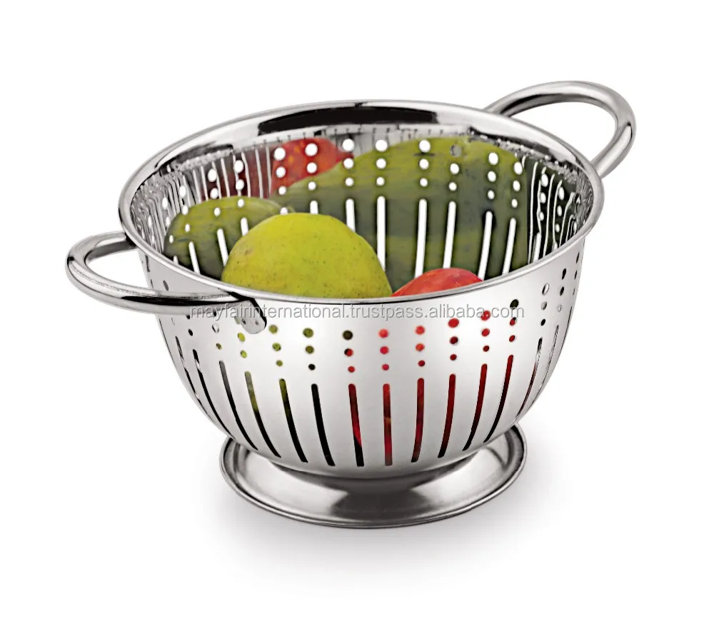 High Quality Stainless Steel Fruits Vegetable Drainer Super Deep Colander For Kitchen