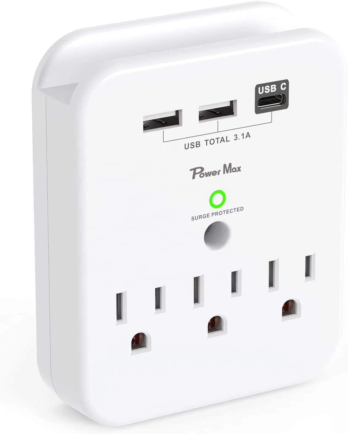 Hot Sale Wall Tap with USB,  ETL Certificate 3-outlet surge protector wall out extender with USB charging ports