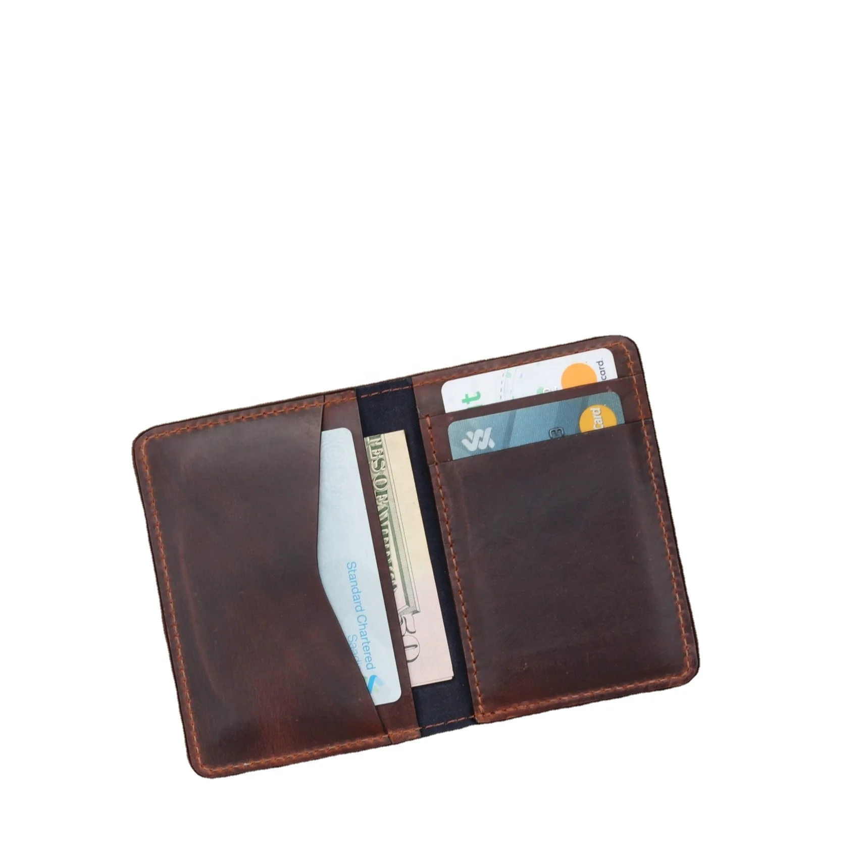 Custom Genuine Pure Original Premium Leather Wallets Men id credit card holders with rfid protection
