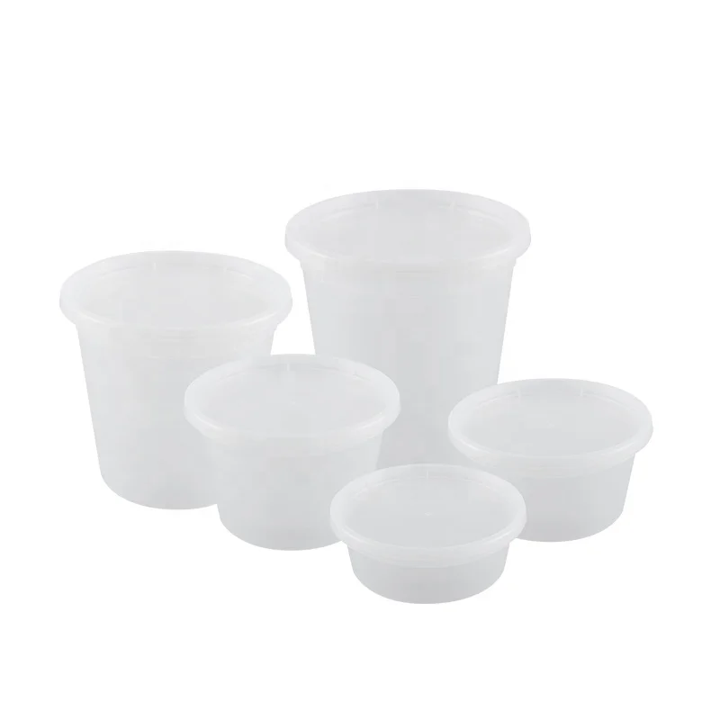 16 oz disposable plastic food storage hot soup cup deli containers with airtight lid