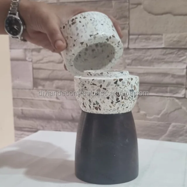 Terrazzo Bakhoor Oud Mubkhar Burner Wholesale Aromatic Scent Home Fregnance Oud India For Middle East Burner