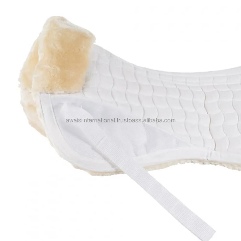 2024 Hot Sale Horse Saddles Sheep skin Bareback Jumping Pad Wholesale Half Show Pads, Equestrian Fur Half Saddle Pads