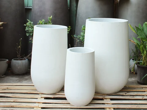 Hot Sale Set Of 3 Planters Outdoor Garden Large Pots Concrete Flower Pot Planters Made In Vietnam