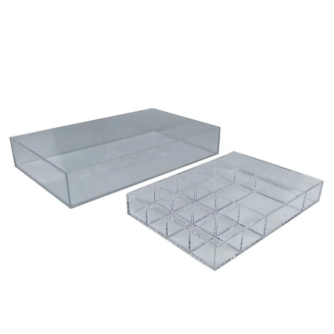 Rectangular Clear Acrylic Waterproof Divider Tray