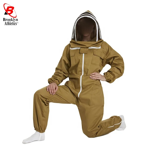 Honey Keeper Professional Cotton Full Body Beekeeping Suit with Self Supporting Veil Hood