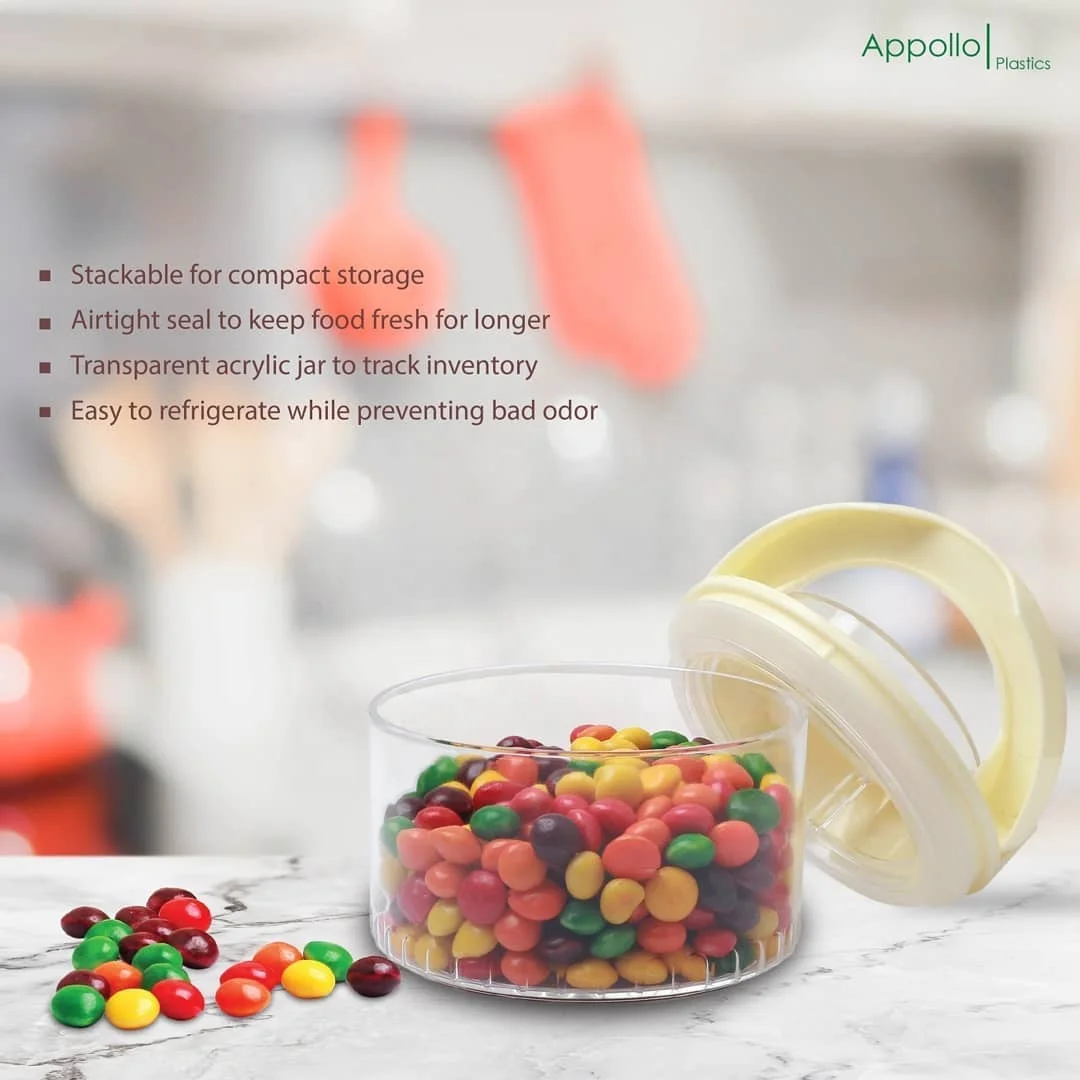 Candy Acrylic Jar Small (600 ml) Multipurpose Food Keeper Jar