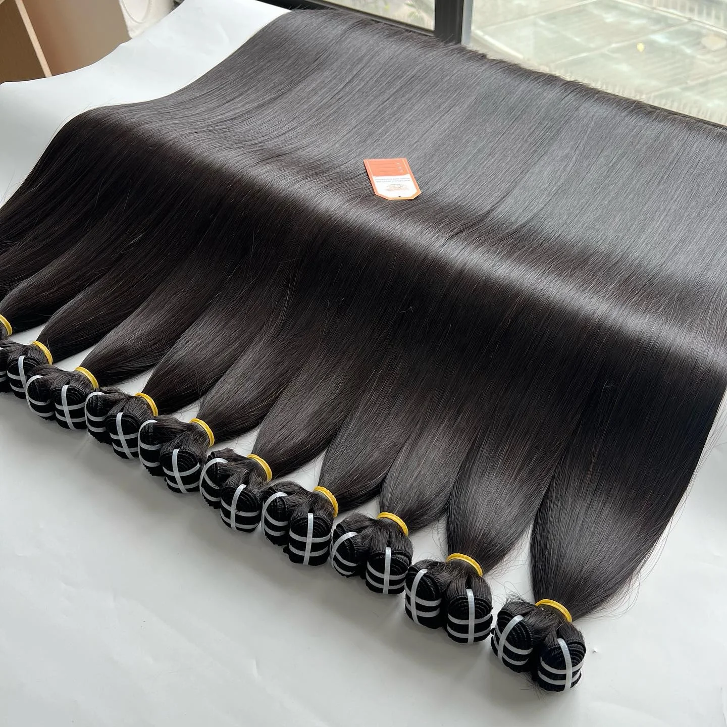 Bone Straight Raw Cuticle Aligned Human Hair Weft Vendor 12A Double Drawn Virgin Hair Extensions Vietnamese Weaving Double Weft