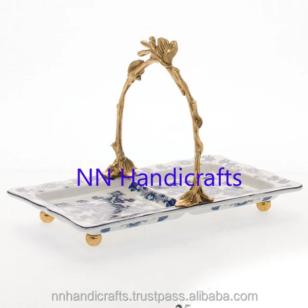 Unique Latest Design Golden Luxury Metal Mirror Round Serving Tray Plate Platter Dish Server For Gift Party Table Home Hotel Bar