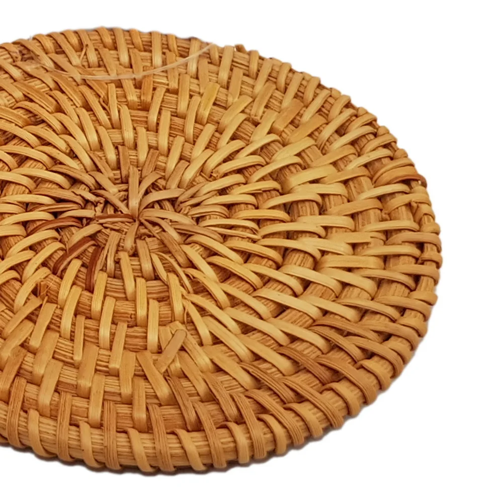 Multifunctional New Style Small Rattan Cup Coaster Pad Practical Storage Basket Home Kitchen Durable Vietnam Hapro Teacup Holder