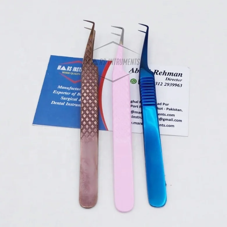 Classic Pick up and Isolation Eyelash Tweezers 90 Degree Angled Tweezers