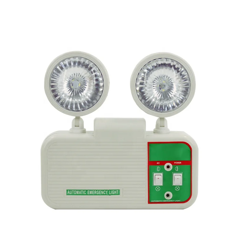 Заводская цена, автоматическая двойная перезаряжаемая аварийная Светодиодная лампа 3h, вращающаяся, портативная аварийная лампа с двумя головками