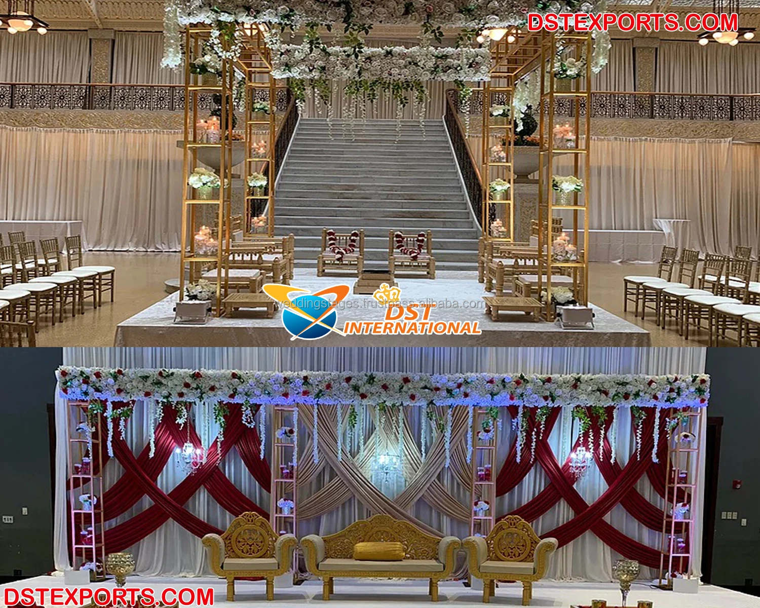 Великолепный мандап в стиле Пейсли Свадебный виде столбов индийский свадебный набор мандапов золотом арабском