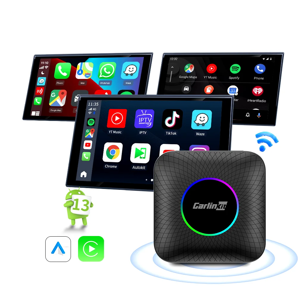 Carlinkit Tbox Ambient Wireless Carplay Adapter is Applicable to ios android Mobile Phone Multimedia ai Box For Netflix YouTube