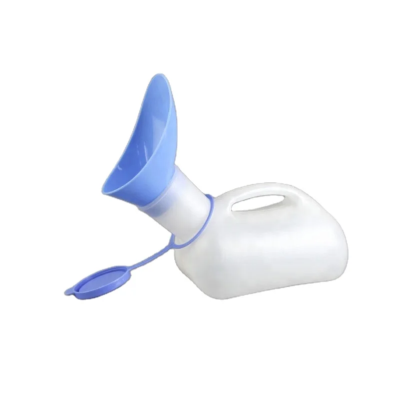 Disposable Medical Men or Women Plastic Urinal with Cover Cap