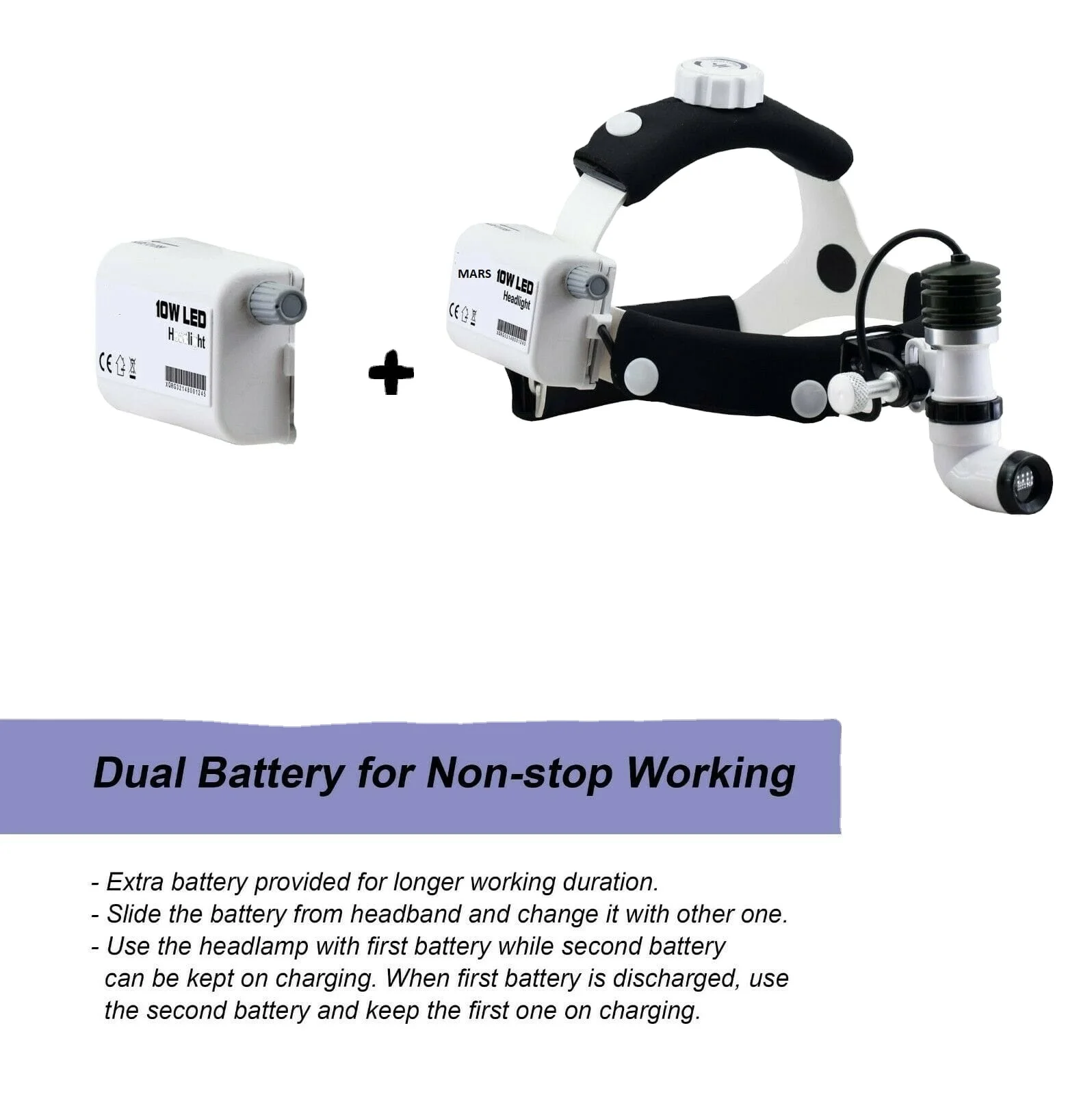 ENT SURGICAL WIRELESS DENTAL HEADLIGHT 10W LED LIGHT PORTABLE 10W WITH CARRY BAG..