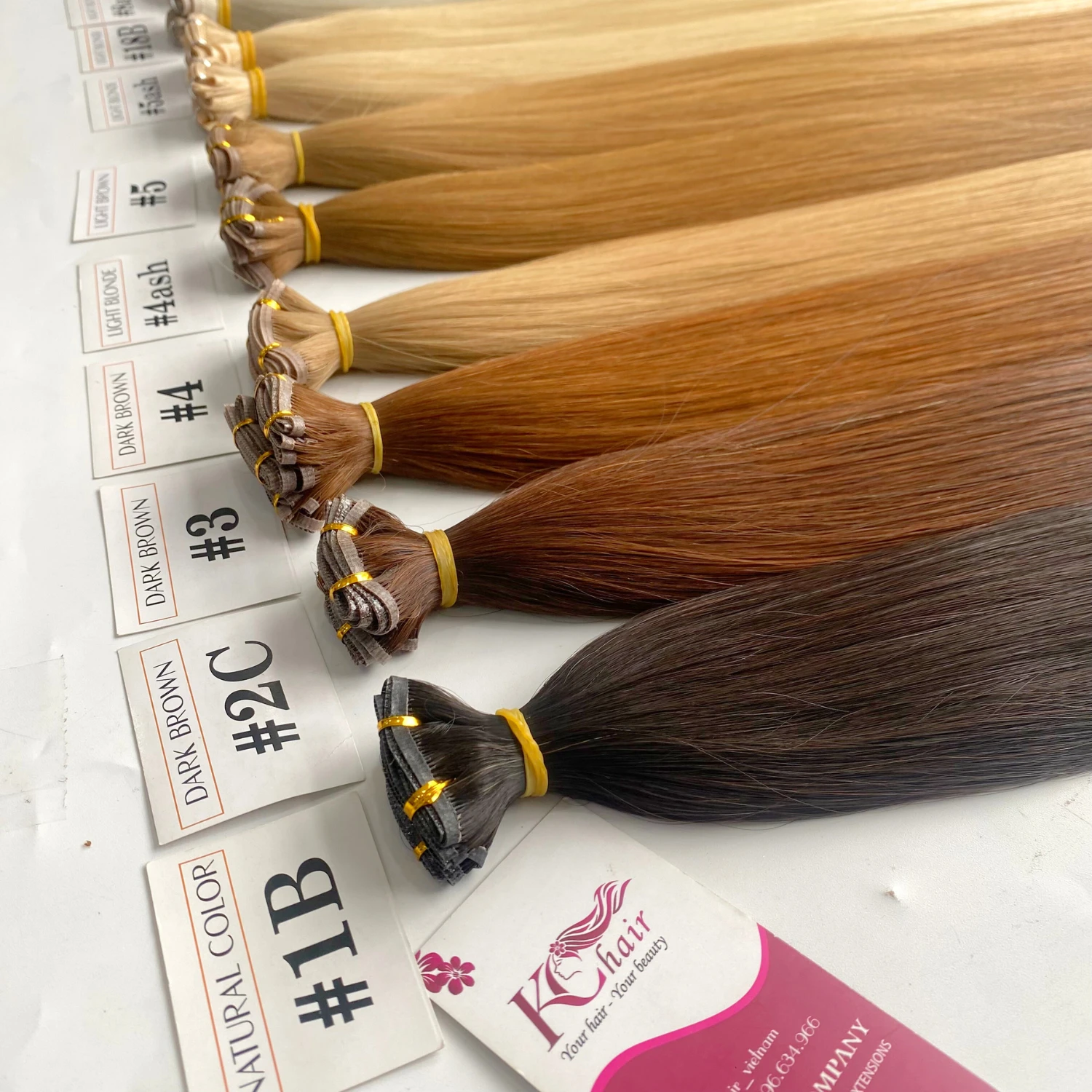 Russian Thin Invisible Genius Weft Hair Extensions Double Drawn Human Hair Raw Vietnamese