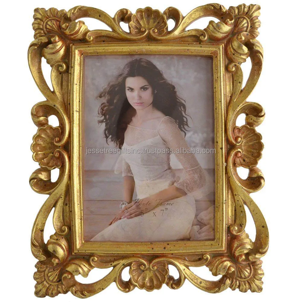 Металлическая и стеклянная настольная фоторамка с золотым порошковым покрытием рельефная дизайнерская рамка высокого качества для украшения дома