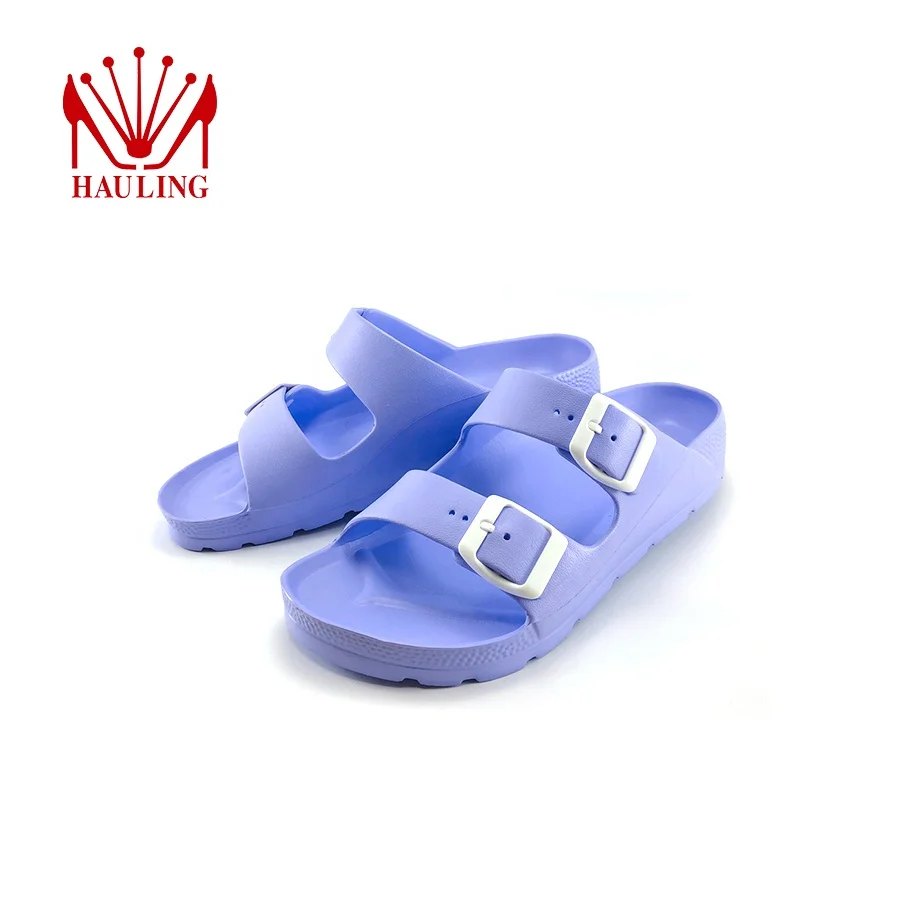 Designer Double Buckle Slippers Adjustable Buckle Two Strap Sandals Slide Eva Customization Printed Sandals For Men